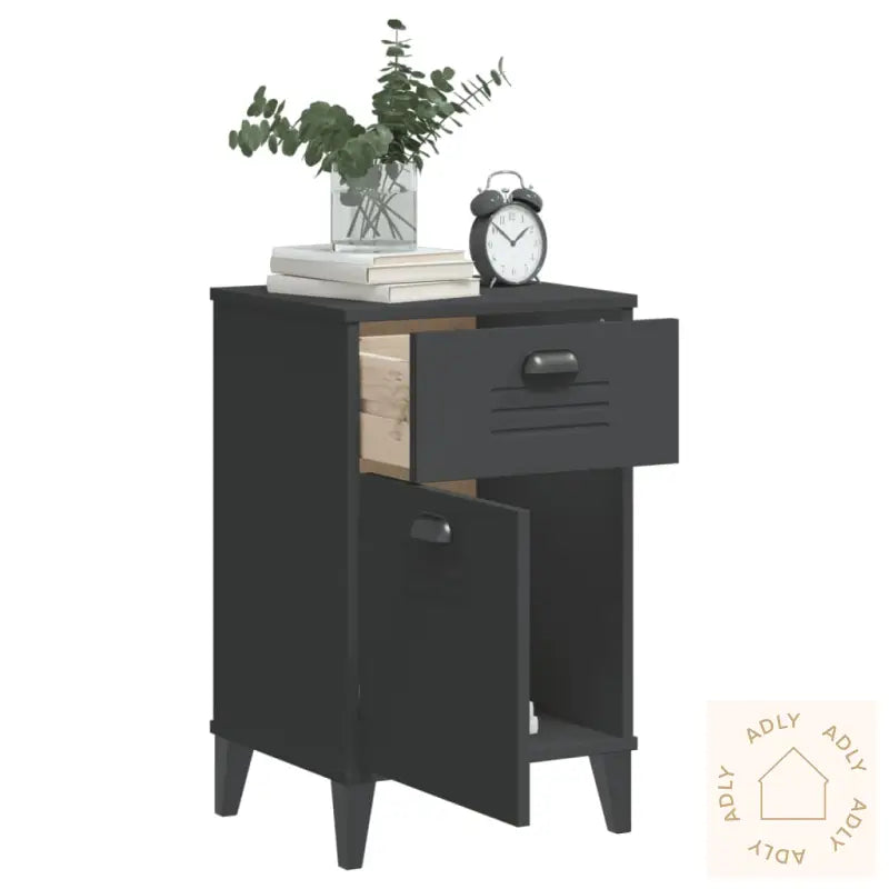 Nattbord Viken Antrasitt Konstruert Tre