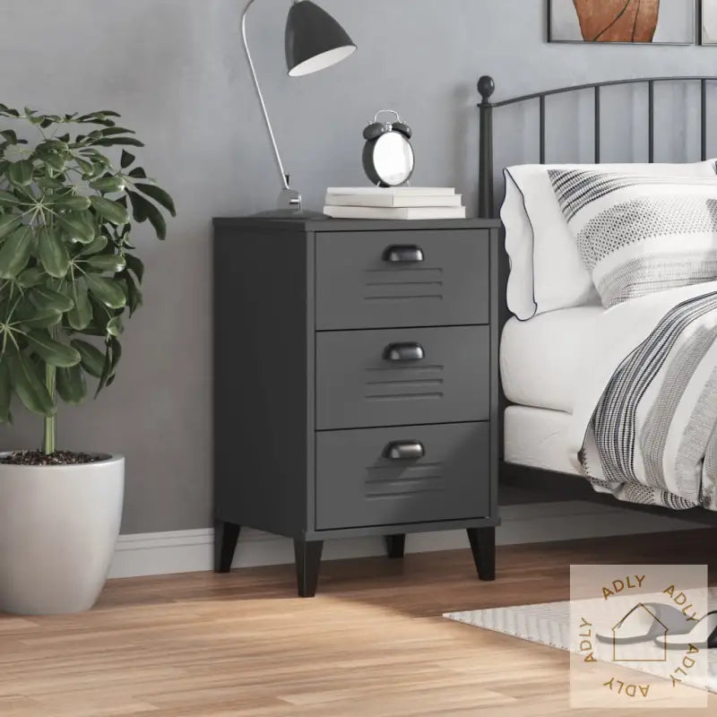 Nattbord Viken Antrasitt Konstruert Tre