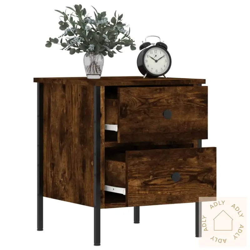 Nattbord Røkt Eik 40X42X50 Cm Konstruert Tre