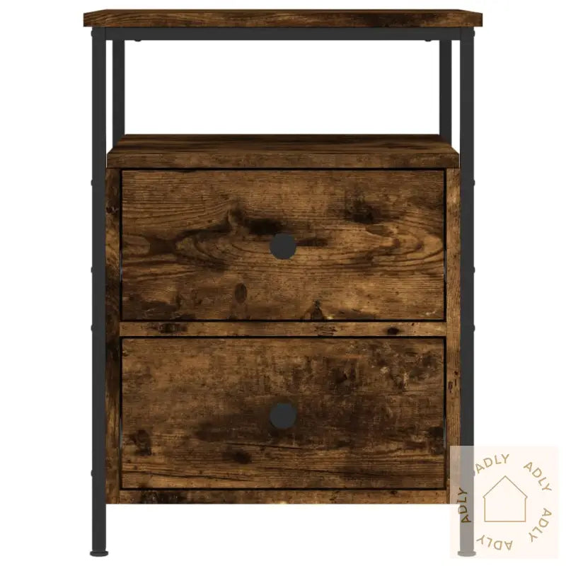 Nattbord 2 Stk Røkt Eik 44X45X60 Cm Konstruert Tre