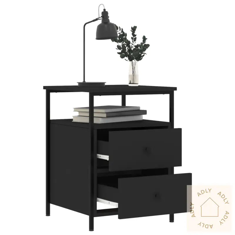 Nattbord 2 Stk Svart 44X45X60 Cm Konstruert Tre