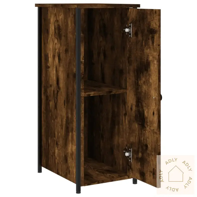 Nattbord Røkt Eik 32X42X80 Cm Konstruert Tre