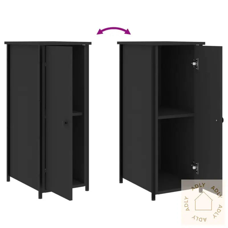 Nattbord 2 Stk Svart 32X42X80 Cm Konstruert Tre