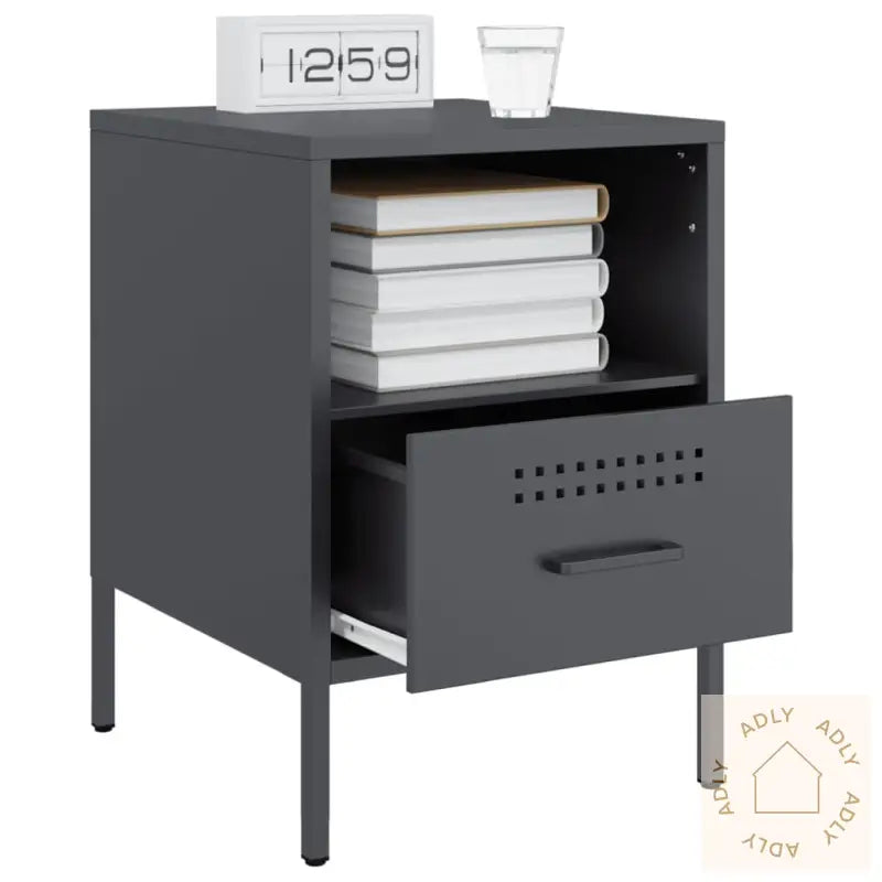 Nattbord 2 Stk Antrasitt 36X39X50,5 Cm Stål