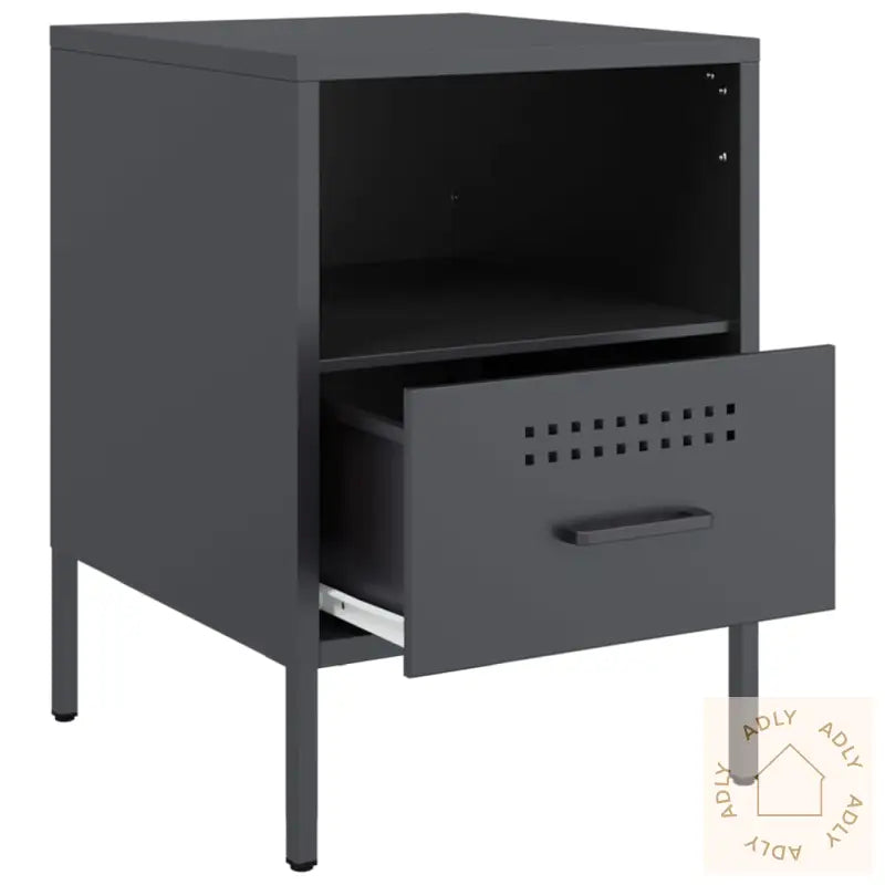 Nattbord 2 Stk Antrasitt 36X39X50,5 Cm Stål