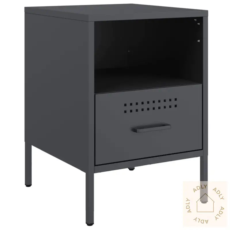 Nattbord 2 Stk Antrasitt 36X39X50,5 Cm Stål