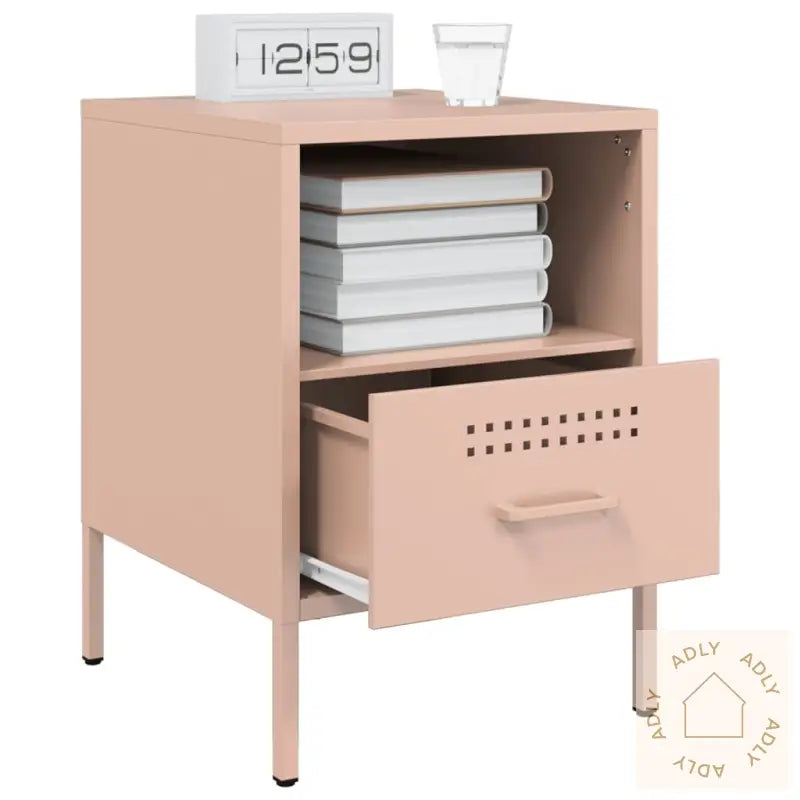 Nattbord 2 Stk Rosa 36X39X50,5 Cm Stål