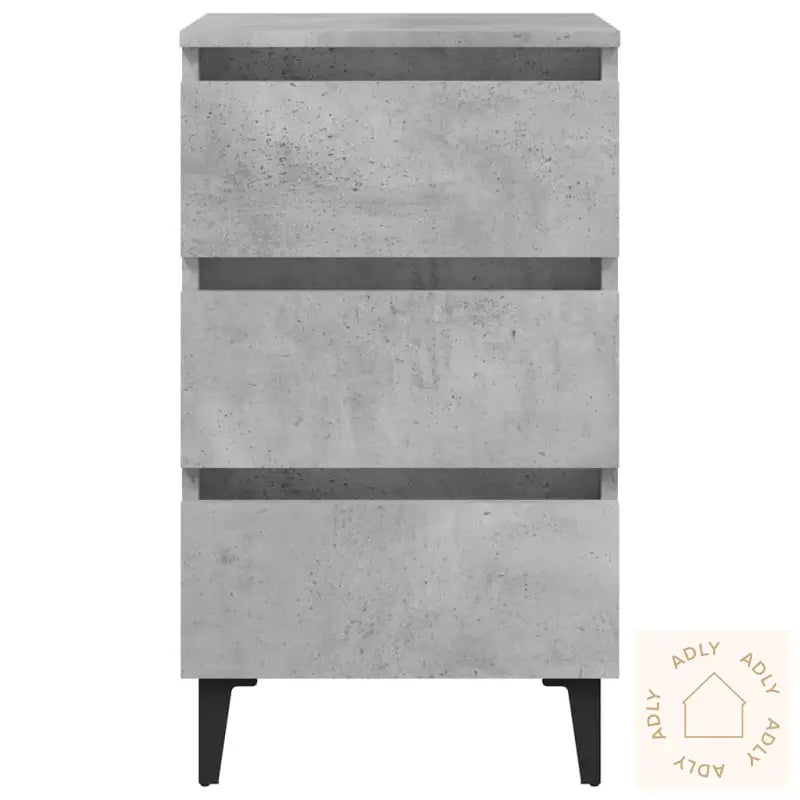 Nattbord Med Metallben Betonggrå 40X35X69 Cm