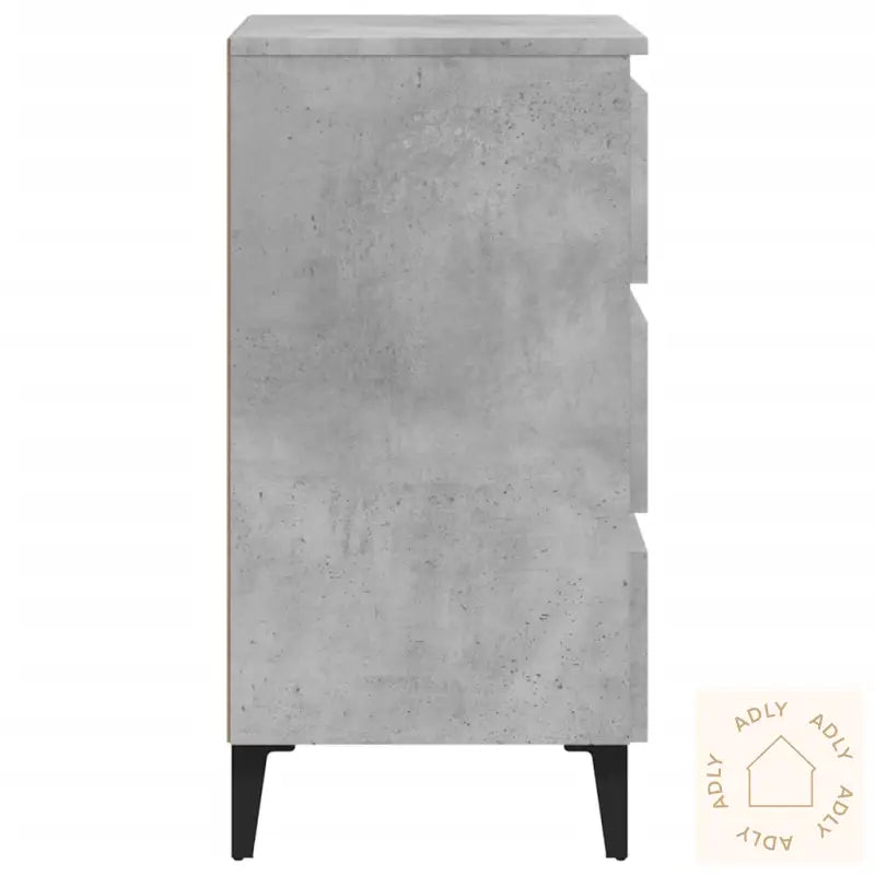 Nattbord Med Metallben Betonggrå 40X35X69 Cm