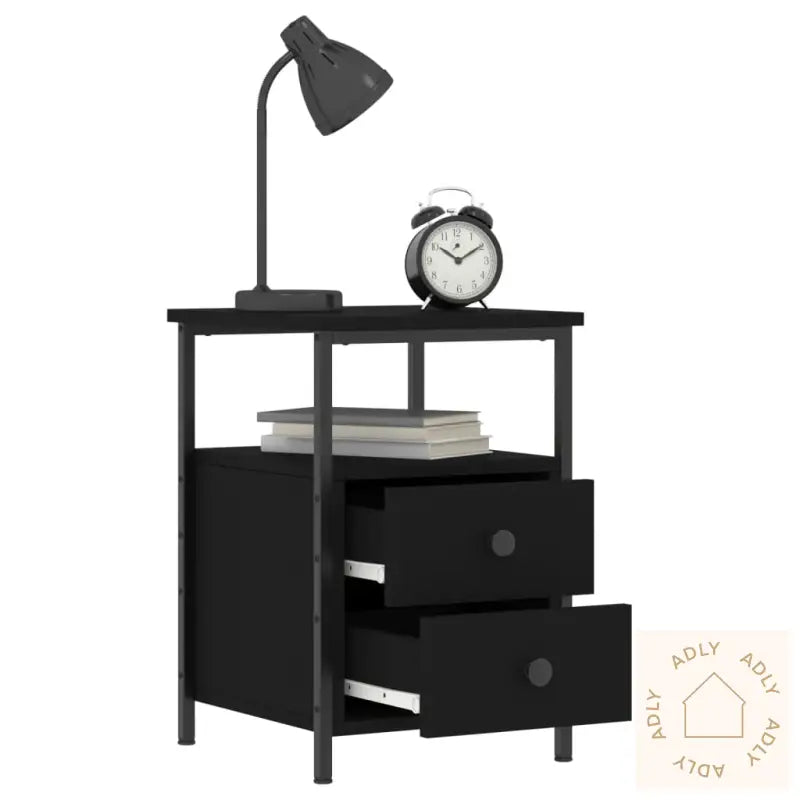 Nattbord Svart 34X35,5X50 Cm Konstruert Tre
