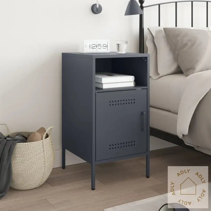 Nattbord Antrasitt 36X39X68 Cm Stål