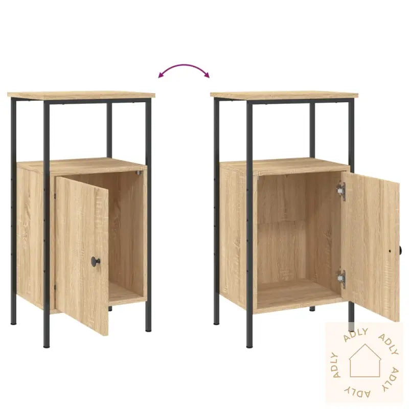 Nattbord 2 Stk Sonoma Eik 41X31X80 Cm Konstruert Tre