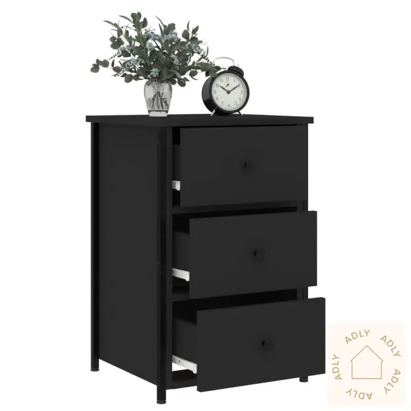 Nattbord 2 Stk Svart 40X36X60 Cm Konstruert Tre