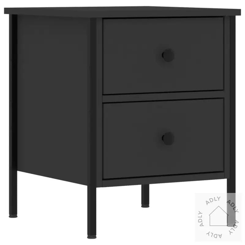 Nattbord 2 Stk Svart 40X42X50 Cm Konstruert Tre