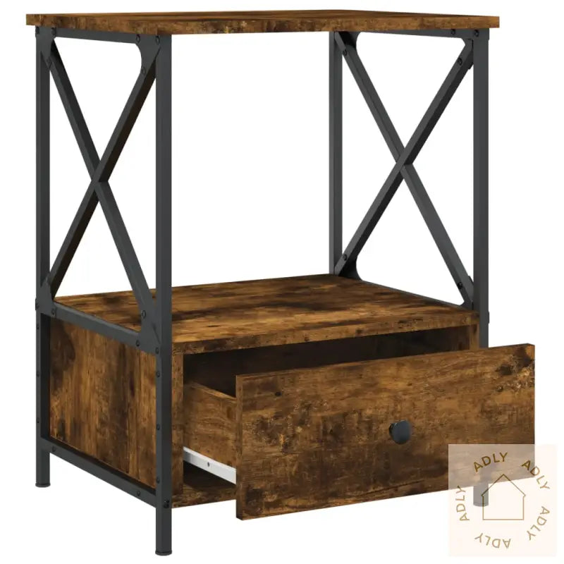 Nattbord Røkt Eik 50X41X65 Cm Konstruert Tre