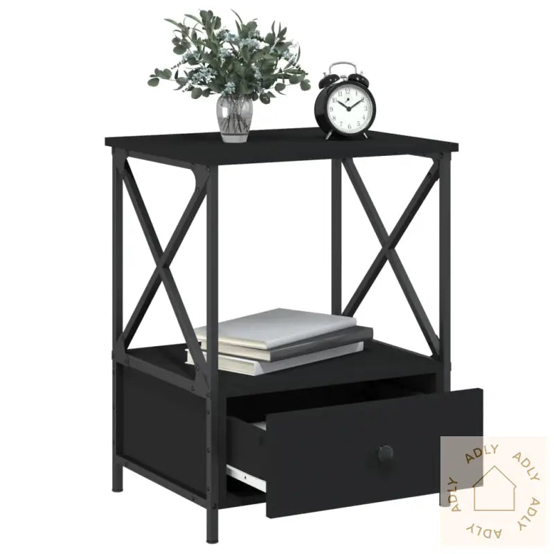 Nattbord 2 Stk Svart 50X41X65 Cm Konstruert Tre