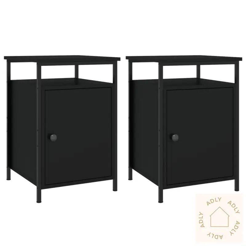 Nattbord 2 Stk Svart 40X42X60 Cm Konstruert Tre