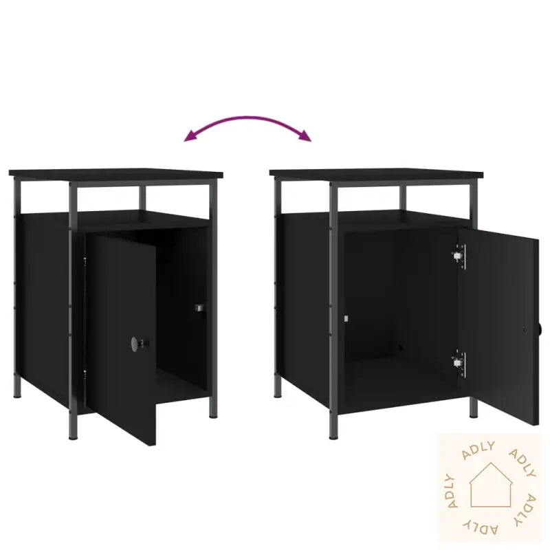 Nattbord 2 Stk Svart 40X42X60 Cm Konstruert Tre