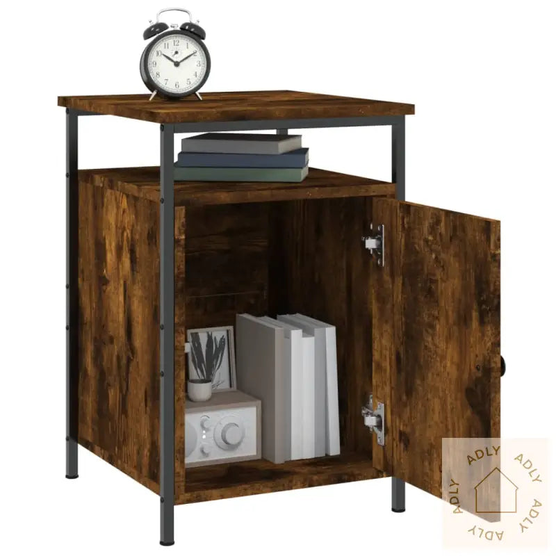 Nattbord Røkt Eik 40X42X60 Cm Konstruert Tre