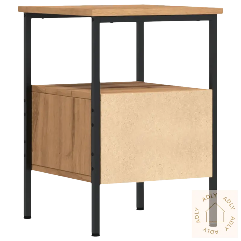 Nattbord i artisan eik med justerbare føtter, passer perfekt til hagemøbler