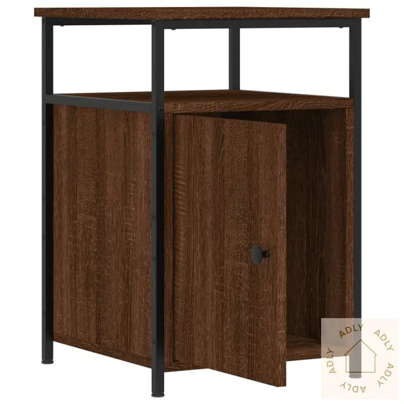 Nattbord Brun Eik 40X42X60 Cm Konstruert Tre