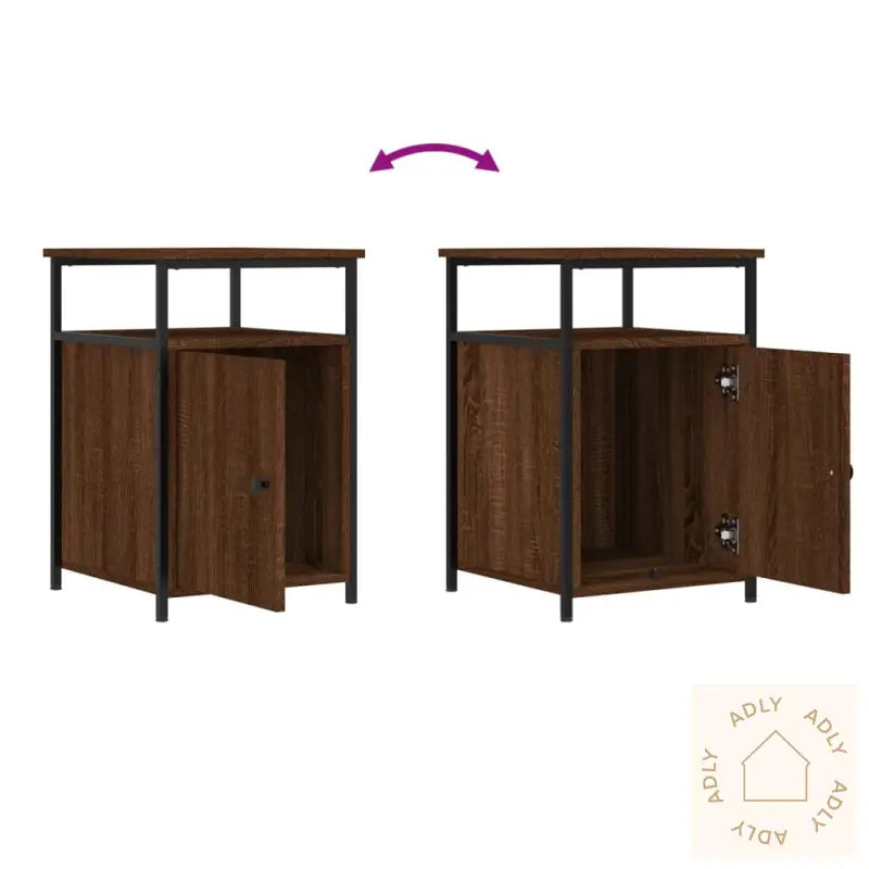 Nattbord Brun Eik 40X42X60 Cm Konstruert Tre