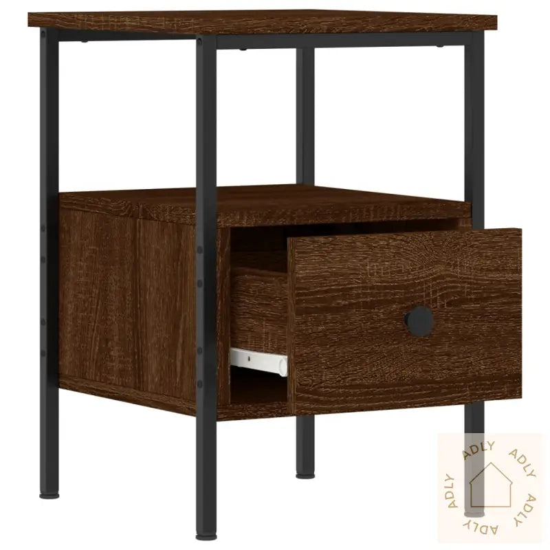 Nattbord Brun Eik 34X36X50 Cm Konstruert Tre