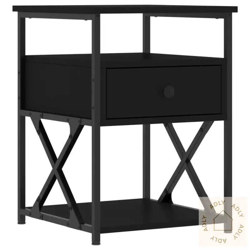 Nattbord 2 Stk Svart 40X42X55 Cm Konstruert Tre