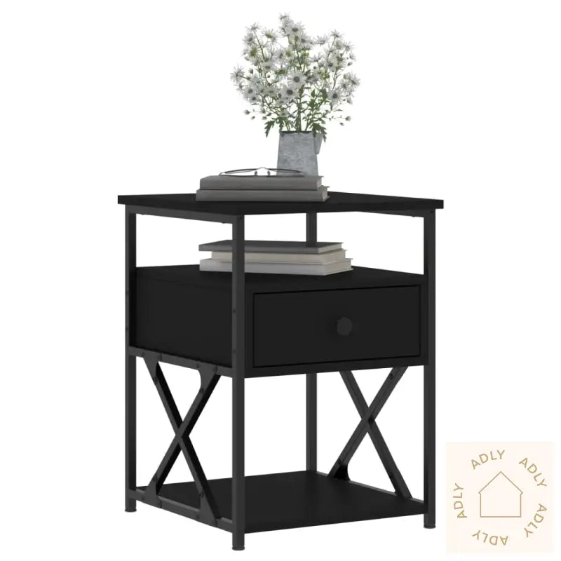 Nattbord 2 Stk Svart 40X42X55 Cm Konstruert Tre