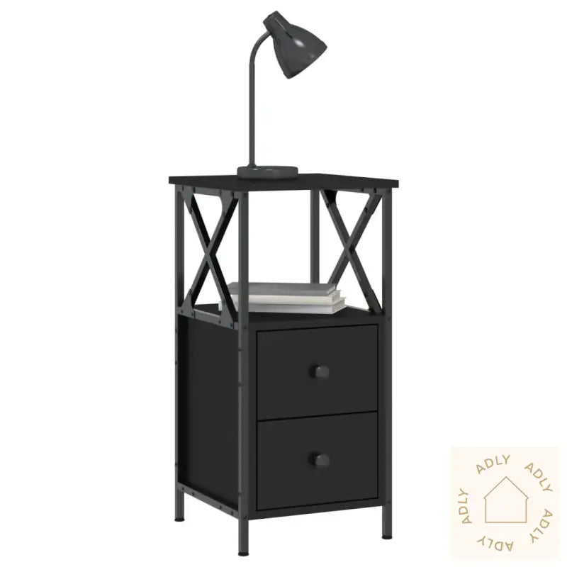 Nattbord 2 Stk Svart 34X35,5X70 Cm Konstruert Tre