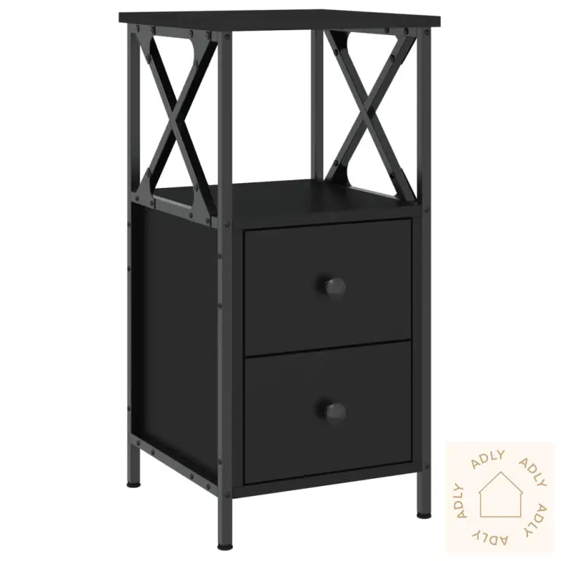 Nattbord 2 Stk Svart 34X35,5X70 Cm Konstruert Tre