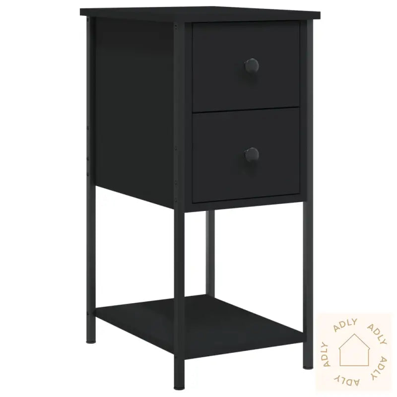 Nattbord 2 Stk Svart 32X42X70 Cm Konstruert Tre