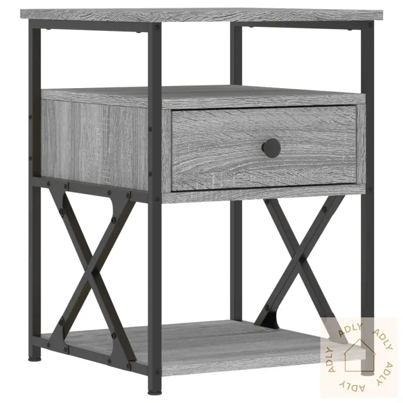 Nattbord 2 Stk Grå Sonoma 40X42X55 Cm Konstruert Tre