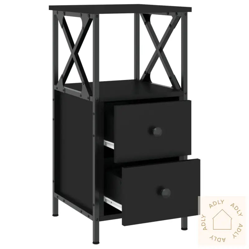 Nattbord Svart 34X35,5X70 Cm Konstruert Tre