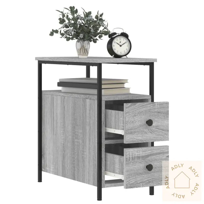 Nattbord Grå Sonoma 30X60X60 Cm Konstruert Tre
