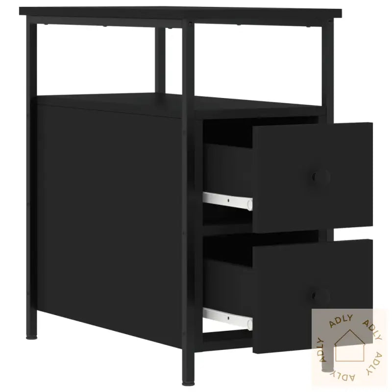 Nattbord Svart 30X60X60 Cm Konstruert Tre