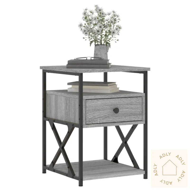Nattbord 2 Stk Grå Sonoma 40X42X55 Cm Konstruert Tre