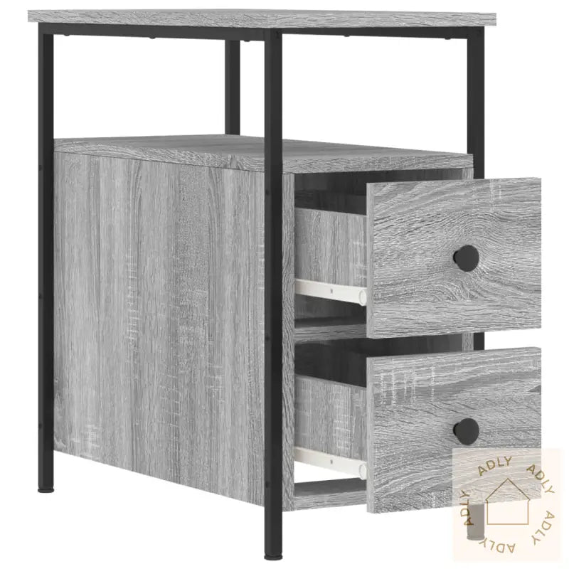 Nattbord Grå Sonoma 30X60X60 Cm Konstruert Tre