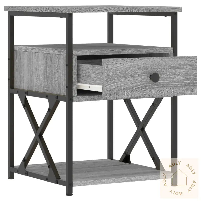 Nattbord 2 Stk Grå Sonoma 40X42X55 Cm Konstruert Tre