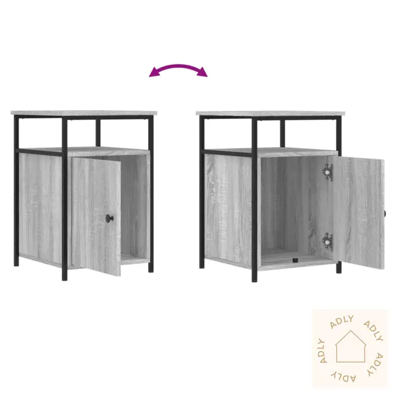 Nattbord 2 Stk Grå Sonoma 40X42X60 Cm Konstruert Tre