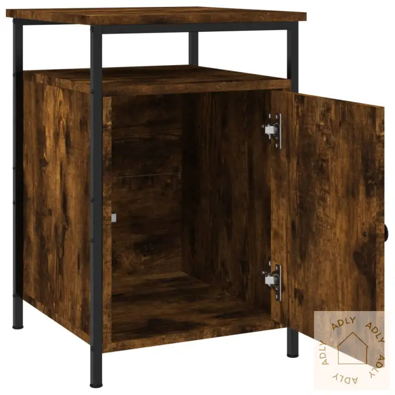 Nattbord 2 Stk Røkt Eik 40X42X60 Cm Konstruert Tre