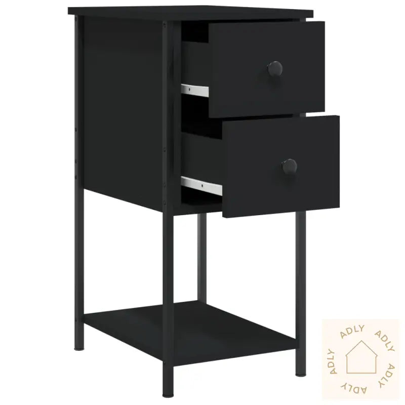 Nattbord 2 Stk Svart 32X42X70 Cm Konstruert Tre
