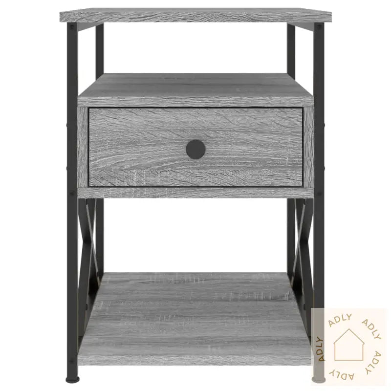 Nattbord 2 Stk Grå Sonoma 40X42X55 Cm Konstruert Tre