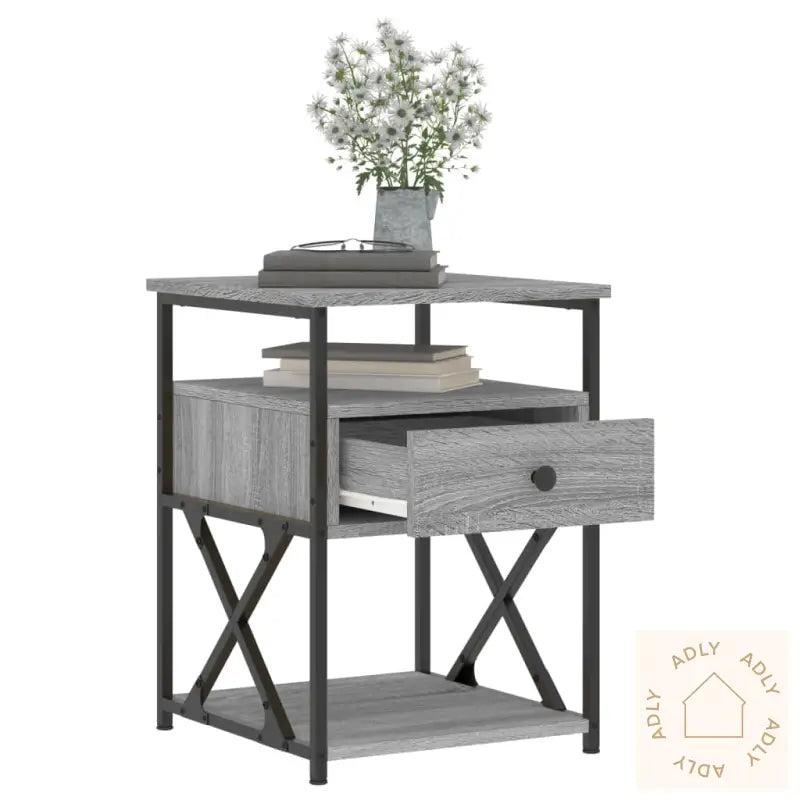 Nattbord 2 Stk Grå Sonoma 40X42X55 Cm Konstruert Tre