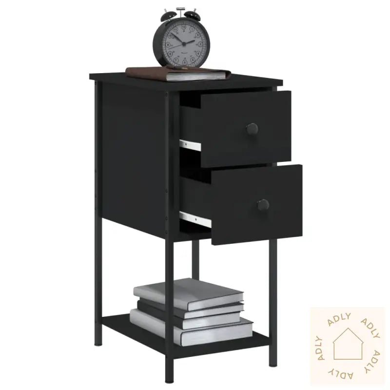 Nattbord 2 Stk Svart 32X42X70 Cm Konstruert Tre