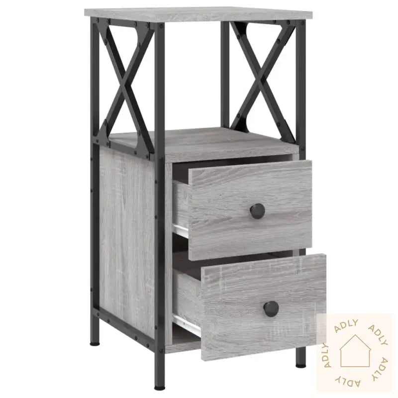 Nattbord Grå Sonoma 34X35,5X70 Cm Konstruert Tre