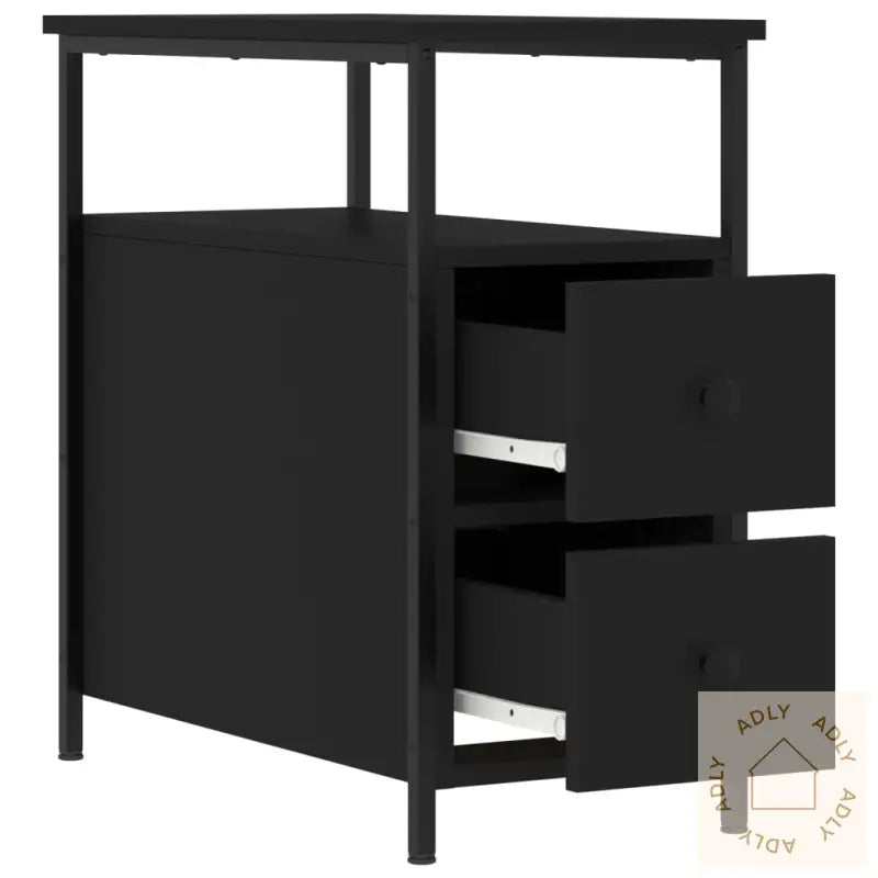 Nattbord 2 Stk Svart 30X60X60 Cm Konstruert Tre