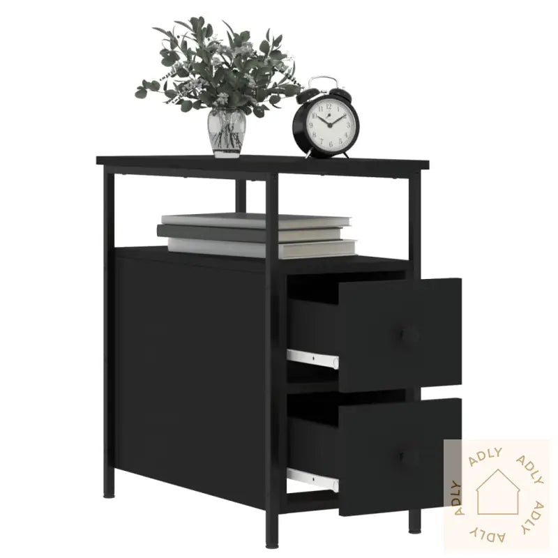 Nattbord 2 Stk Svart 30X60X60 Cm Konstruert Tre