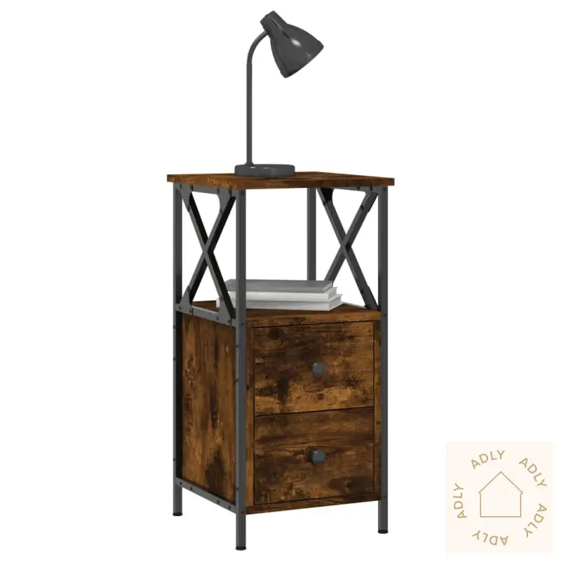 Nattbord Røkt Eik 34X35,5X70 Cm Konstruert Tre