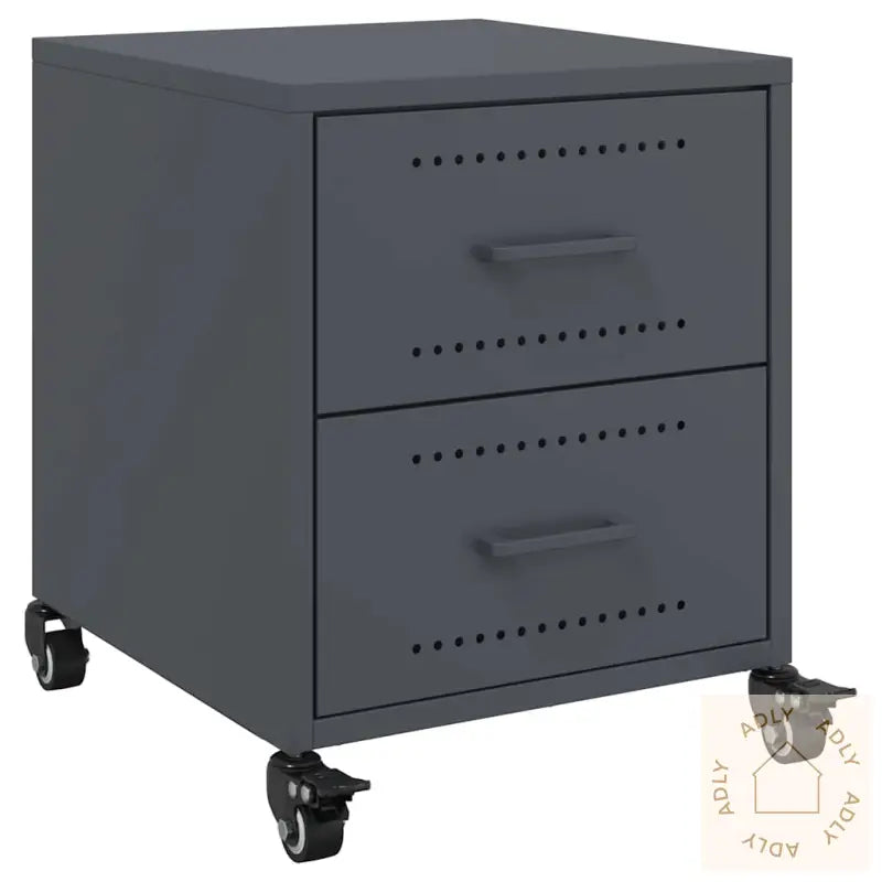 Nattbord 2 Stk Antrasitt 36X39X43,5 Cm Stål